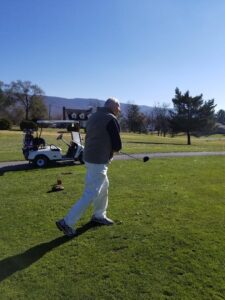 Art Borden golfing